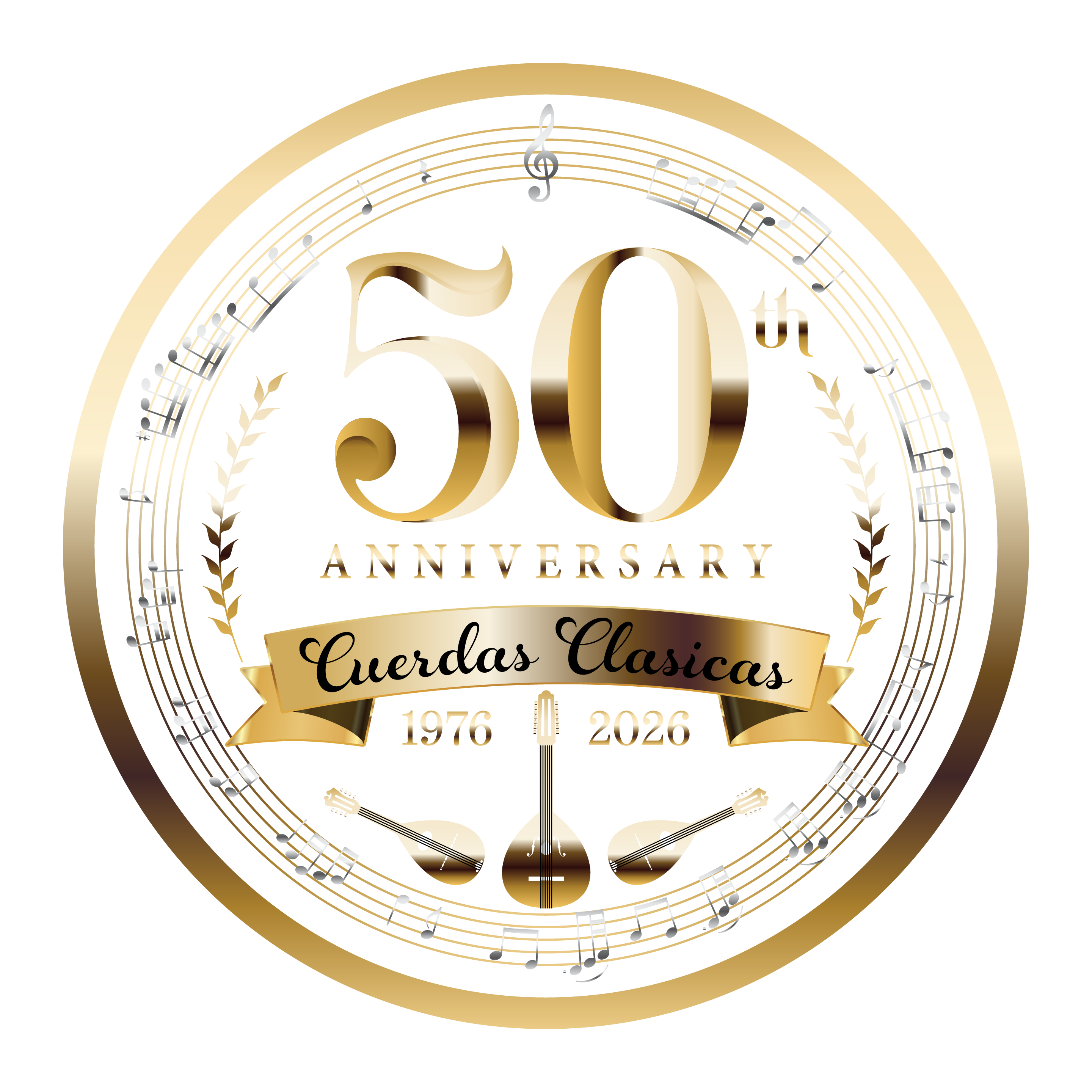 Cuerdas Clasicas 50th Anniversary Logo