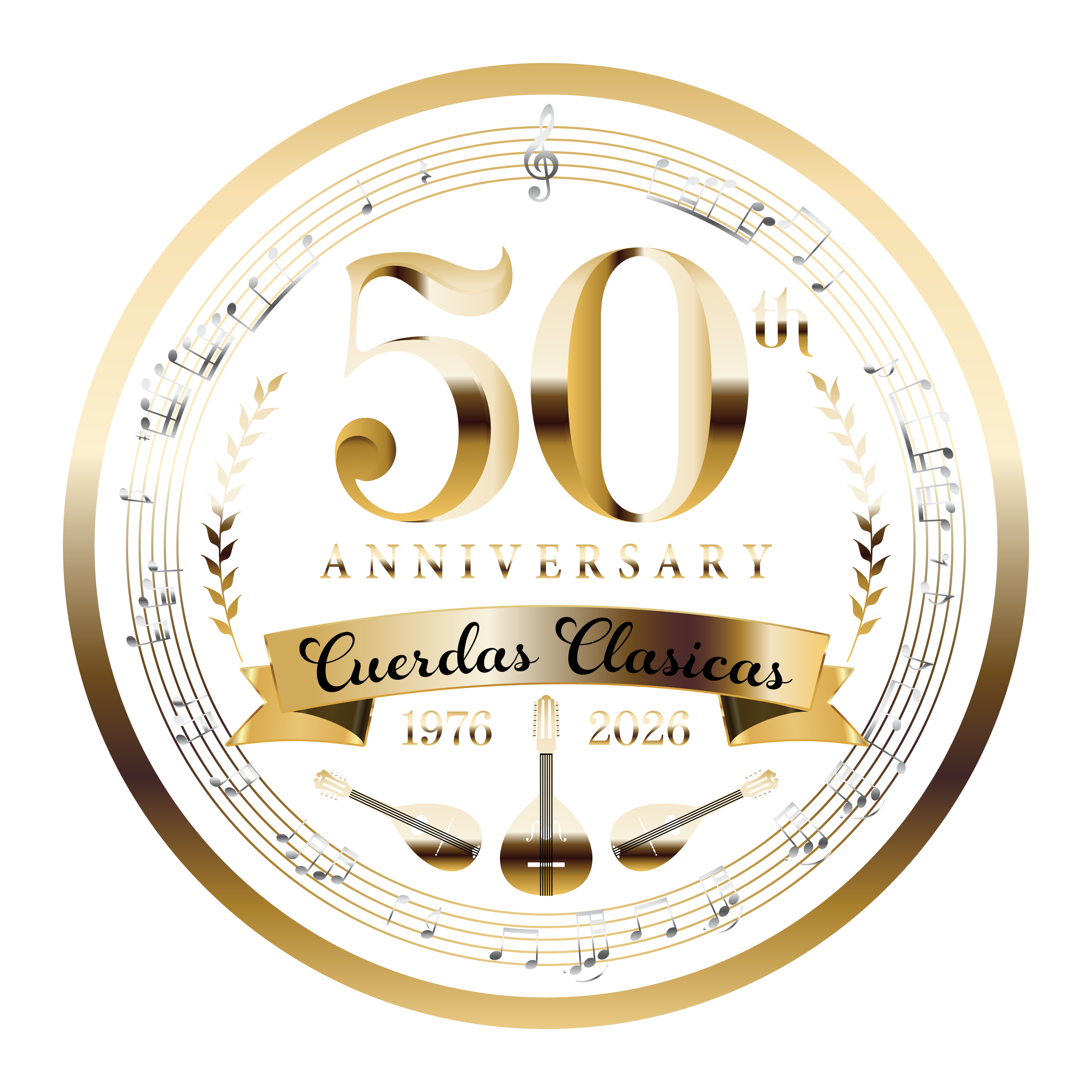 Cuerdas Clasicas 50th Anniversary Logo